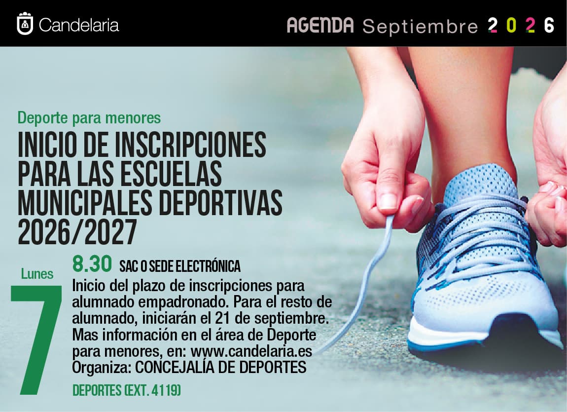 Inicio de inscripciones para las Escuelas Municipales Deportivas 2026/2027