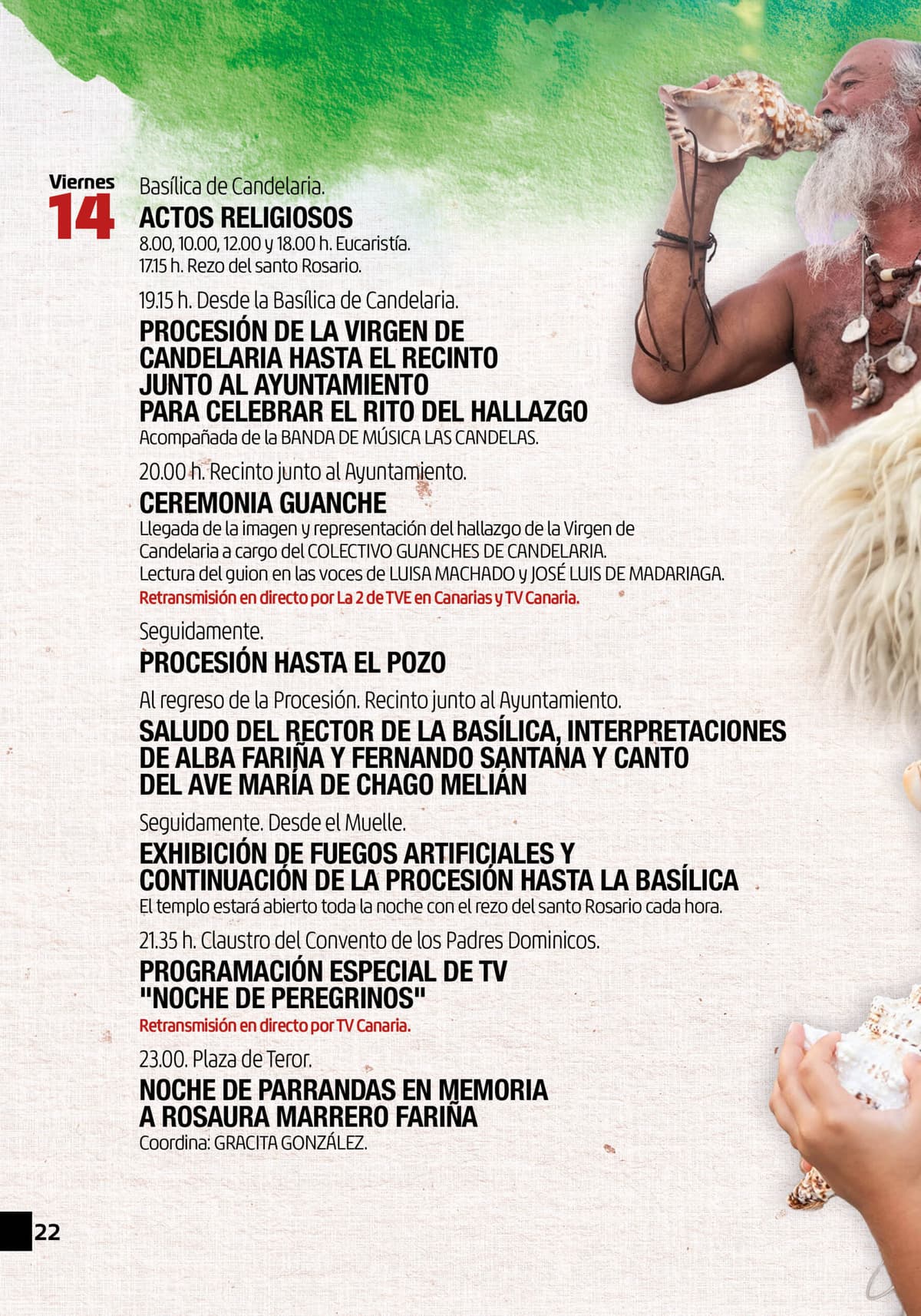 PROCESIÓN DE LA VIRGEN Y CEREMONIA GUANCHE
