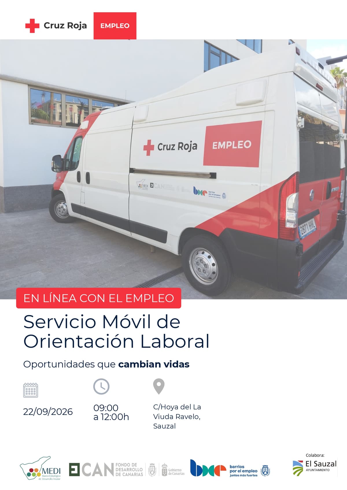 Mobile employment guidance service at Plaza de Ravelo