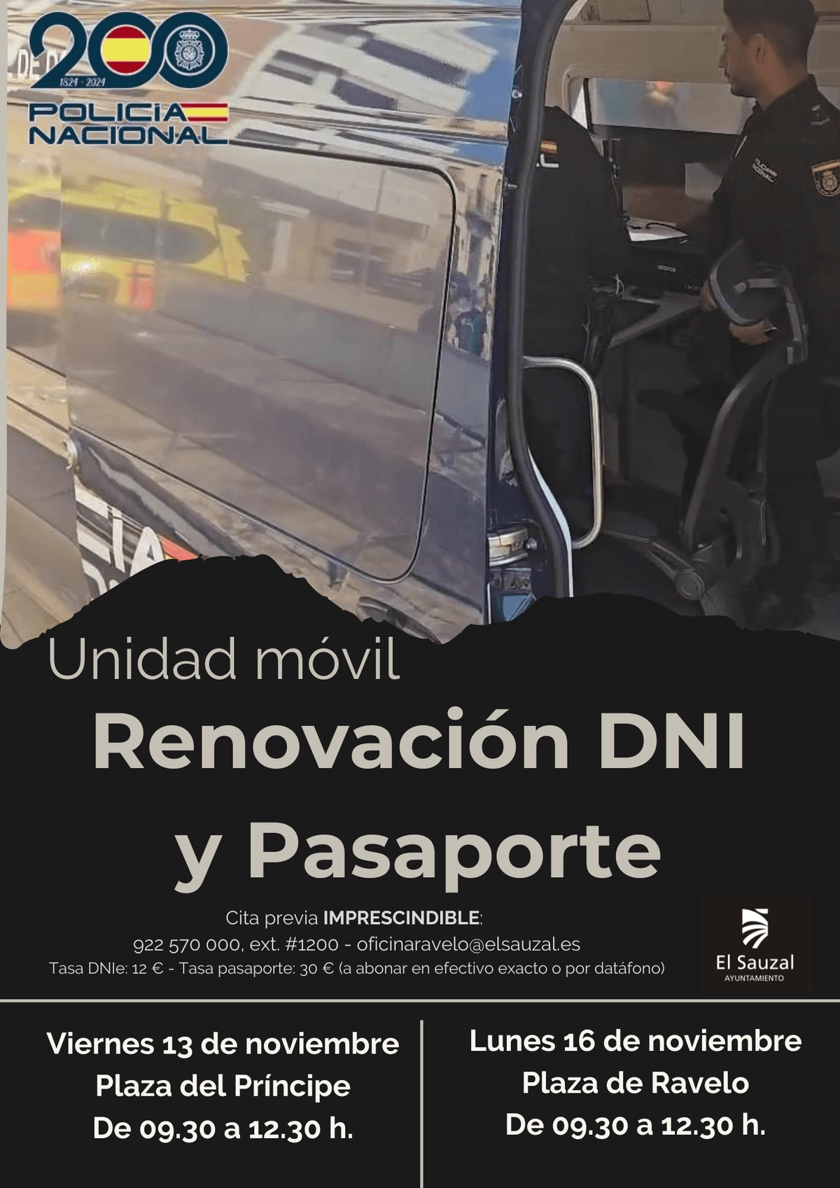 Unidad móvil para renovar el DNIe y el pasaporte en El Sauzal