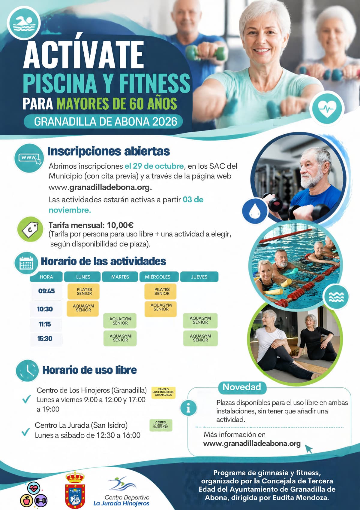 Actívate Piscina y Fitness para Mayores de Granadilla de Abona 2026